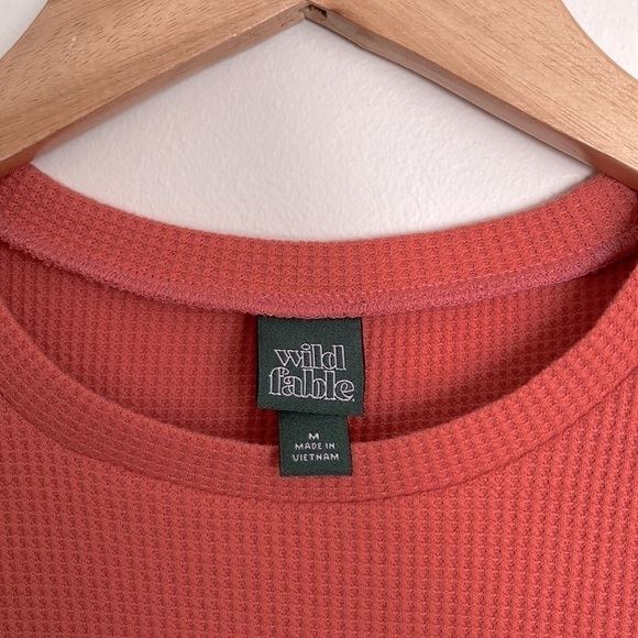 Wild Fable Ruffle Hem Orange Crop Tee - Picture 3 of 5